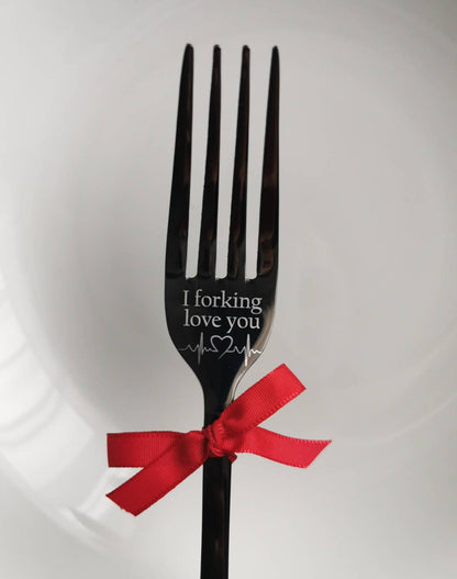 Gravierte Gabel: „Ich liebe dich so sehr!“ – Lustiges Scherzgeschenk