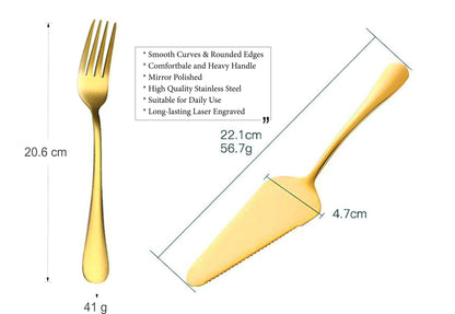 Engraved Wedding Cake Knife and Fork Set: Personalized Bridal Shower Gift
