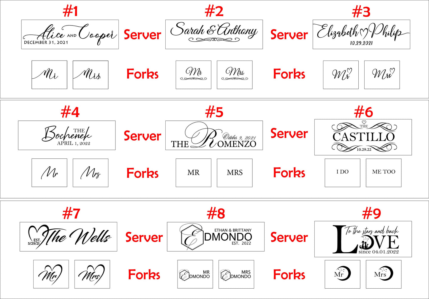 Personalized Black Wedding Cake Server Set: Engraved Stainless Steel Cutlery