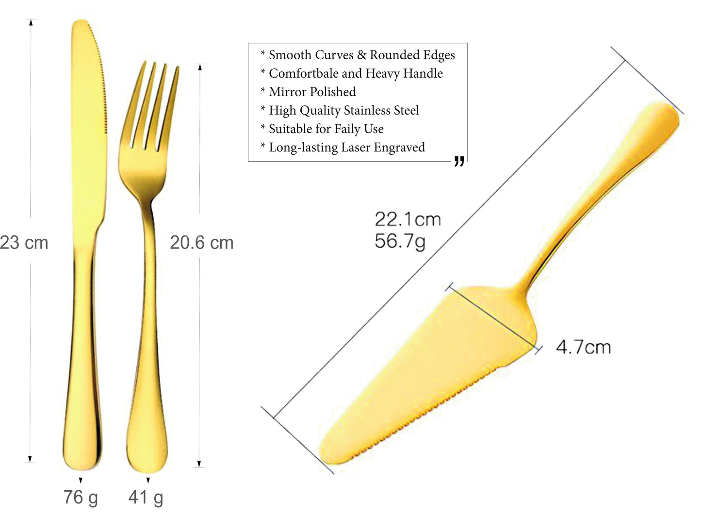 Personalized Black Wedding Cake Server Set: Engraved Stainless Steel Cutlery