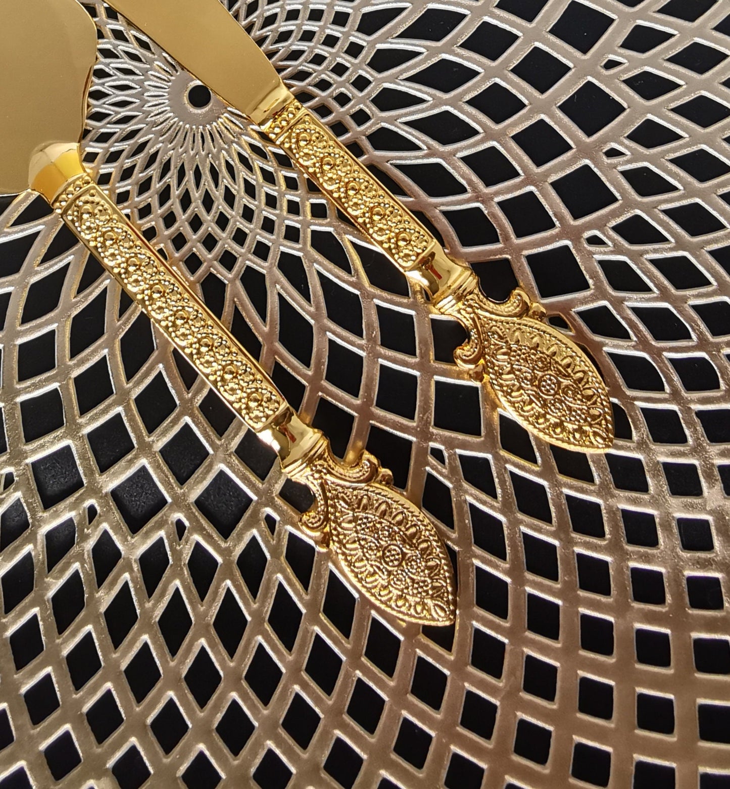 Gold Wedding Cake Cutting Set: Engraved Knife & Server, Bridal Shower Gift