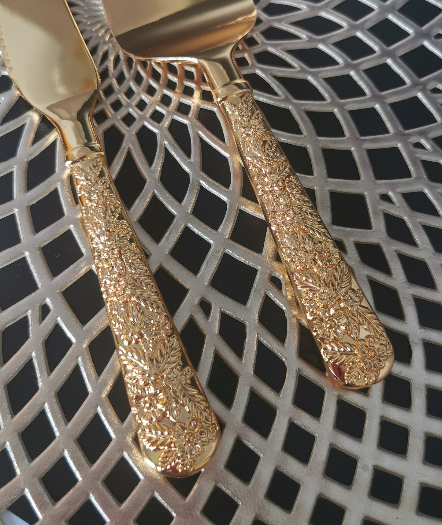 Gold Wedding Cake Cutting Set: Engraved Knife & Server, Bridal Shower Gift