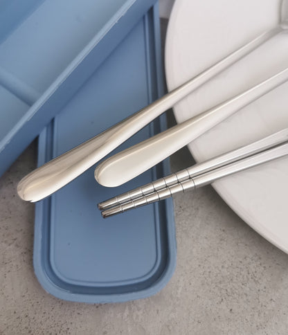 Personalized Chopsticks, Fork Spoon Set – Engraved Stainless Steel Cutlery with Case for Kids, Camping & Travel