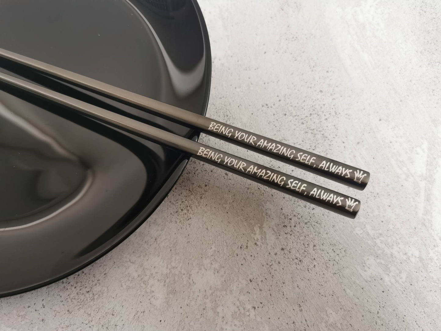 Personalized Sushi Chopstick Set – Custom Engraved Stainless Steel Chopsticks, Reusable Utensils for Asian Dishes
