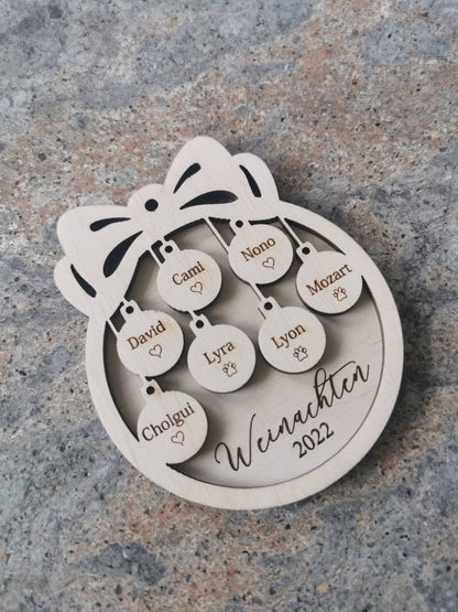 Our First Christmas Ornament - Wedding Gift, Anniversary Keepsake, Engagement, Custom Family Ornament, Romantic Gift, Bridal Shower Present