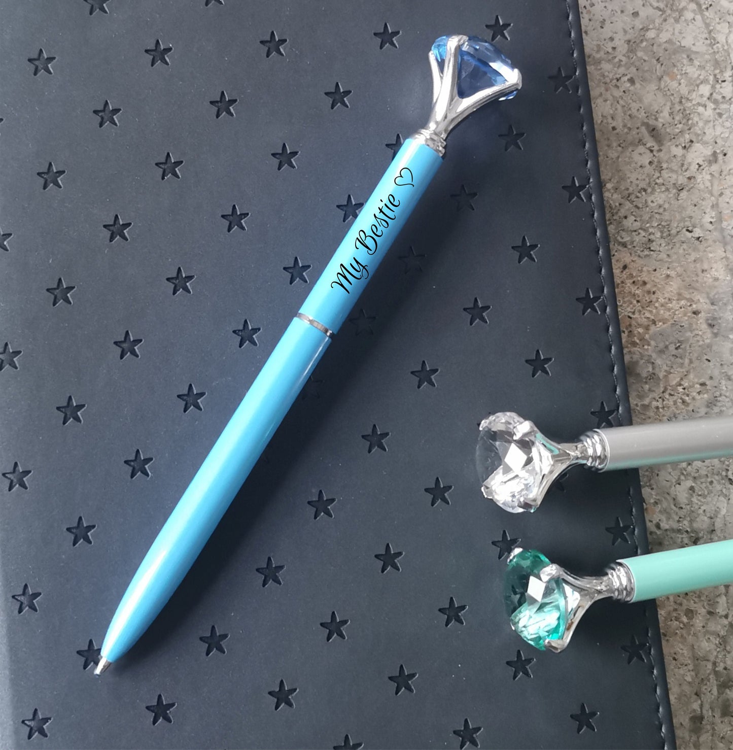 Personalized Diamond Pen Engraved Wedding Bridal Shower Favor for Guest Bridesmaid Inspired Gift Custom Name Text Crystal Ballpoint for Her