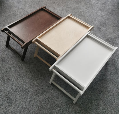 Personalized Wooden Bed Tray Table: Custom Engraved Lap Desk with Folding Legs