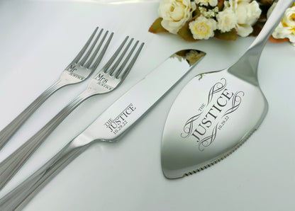 Personalisiertes Tortenmesser-Set für die Hochzeit: Graviertes Geschenk zur Brautparty