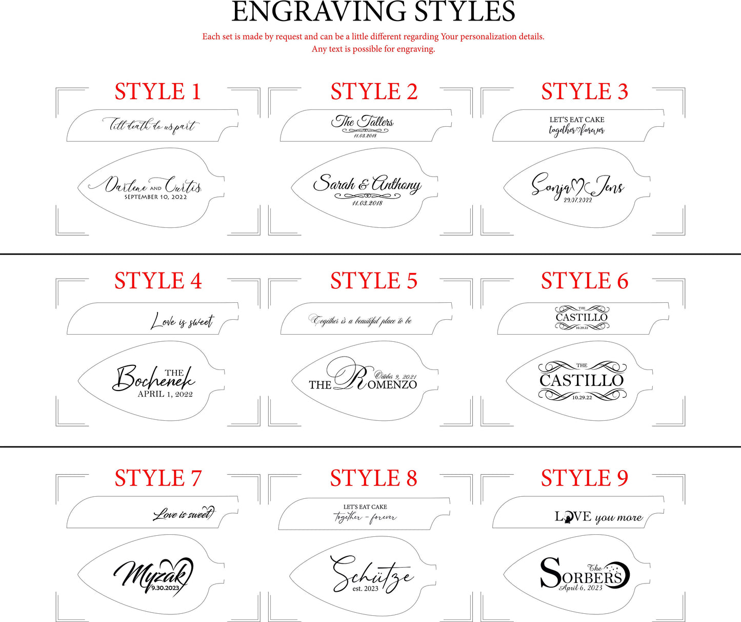 Personalized Gold Wedding Cake Server Knife Forks: Solid Heavy Set with Engraved Last Name Date for Couple, Anniversary Gift US TAXES PAID