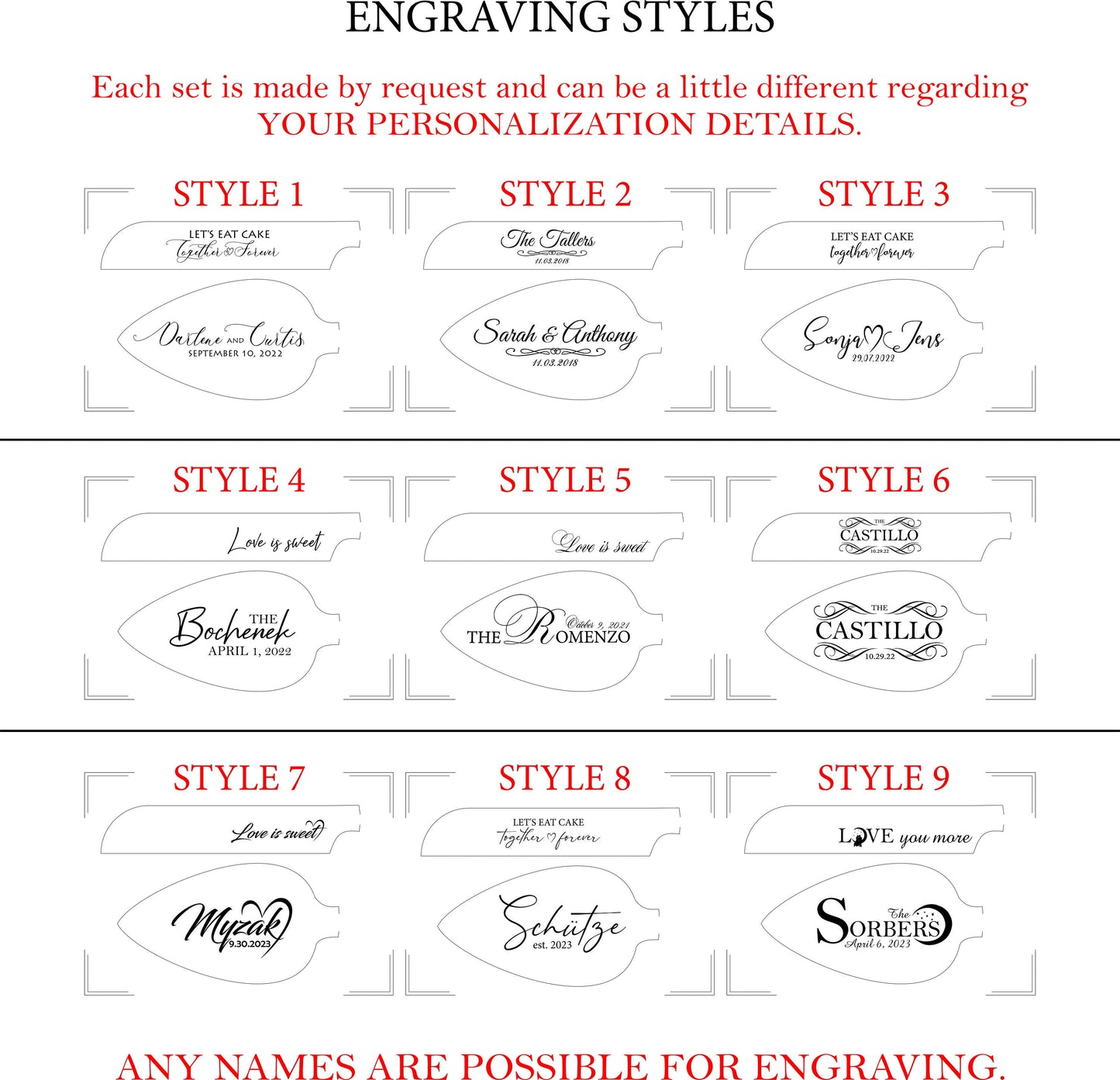 Personalized Gold Wedding Cake Serving Set: Engraved Knife & Server Keepsake