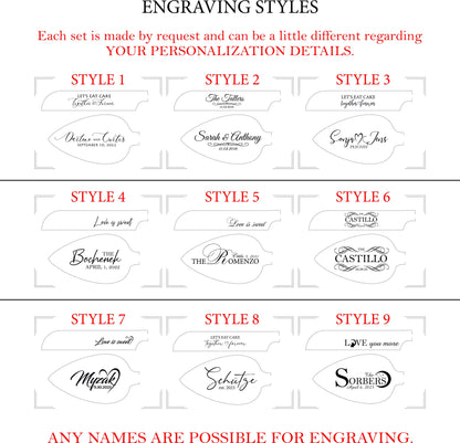 Personalized Gold Wedding Cake Serving Set: Engraved Knife & Server Keepsake