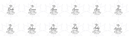 Custom Maple Leaf Wedding Place Cards: Laser Cut Wood Name Tags