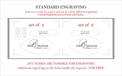 Engraved Wedding Cake Cutting Set: Personalized Stainless Steel Knife & Server