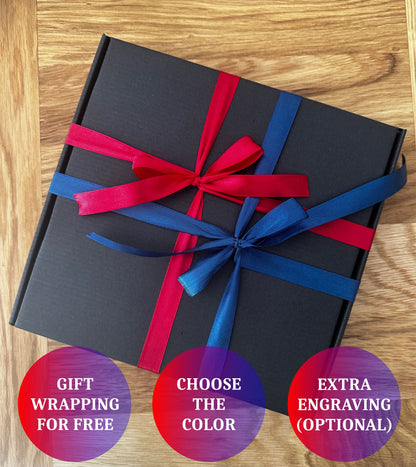 Personalized Wedding Cake Tasting Set: Engraved Gold Forks & Porcelain Plate