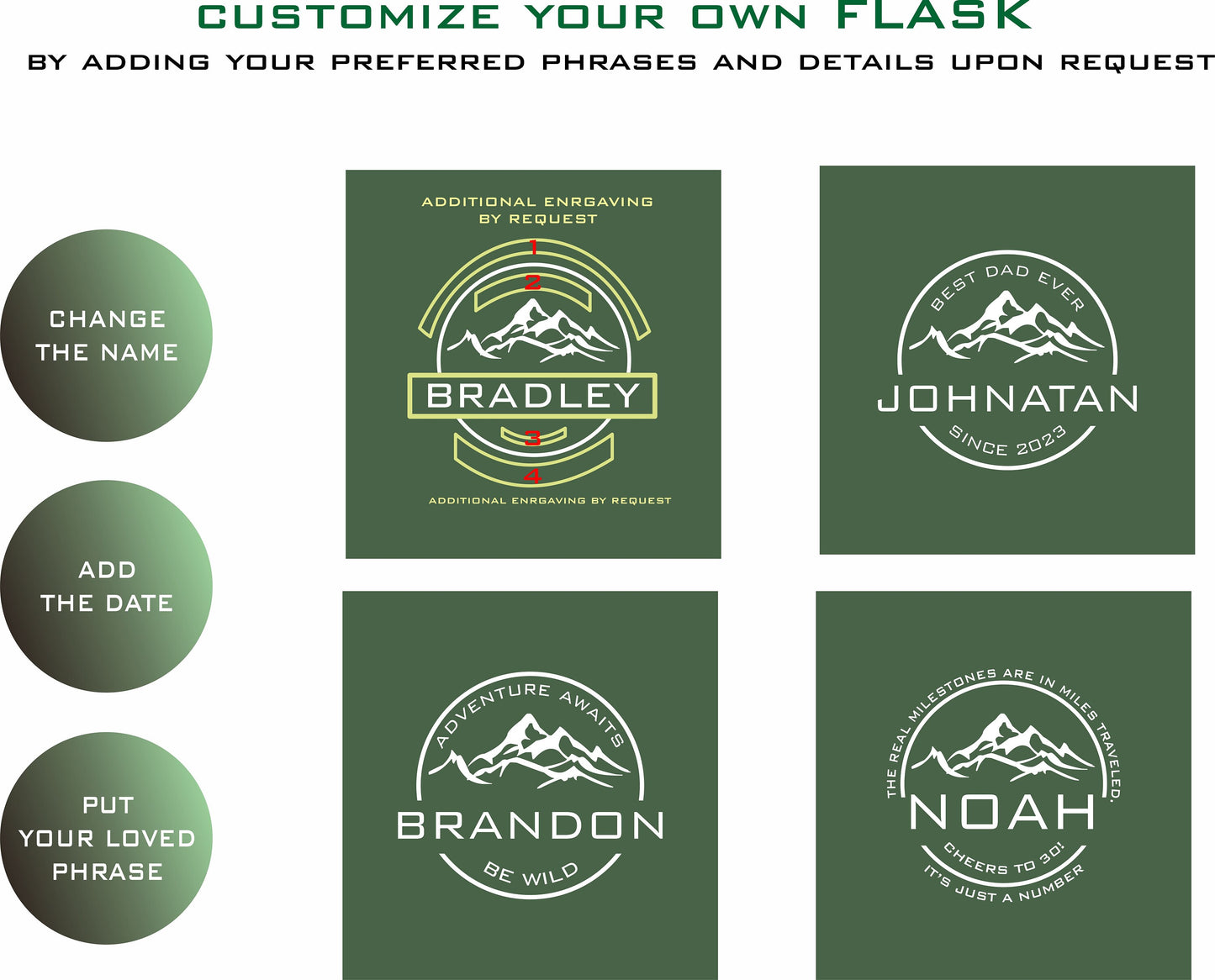 Personalisiertes Weihnachtsgeschenk für Reisende, Wanderer, Militärangehörige, Motorradfahrer und Campingfans: Gravierte 2-in-1-Isolierflasche/Becher