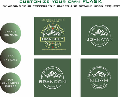 Personalisiertes Weihnachtsgeschenk für Reisende, Wanderer, Militärangehörige, Motorradfahrer und Campingfans: Gravierte 2-in-1-Isolierflasche/Becher