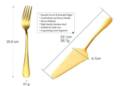 Personalized Cake Cutting Serving Tasting Kit: Engraved Stainless Steel Knife and Forks for Wedding Anniversary