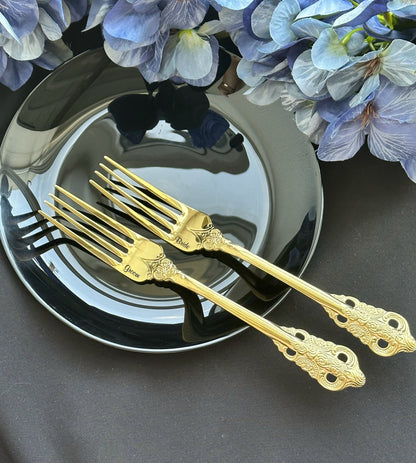 Engraved Wedding Forks Set: Personalized Mr & Mrs Keepsake