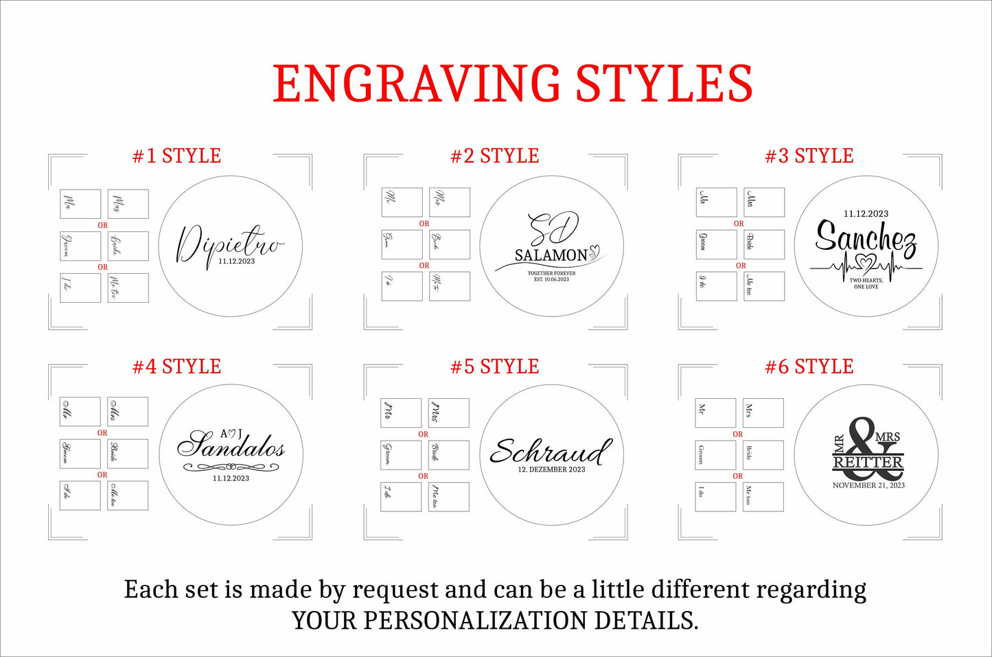 Personalisiertes Tortenbesteck-Set mit Gabeln und Tellern: Graviertes Silberbesteck, Geschenk zur Brautparty