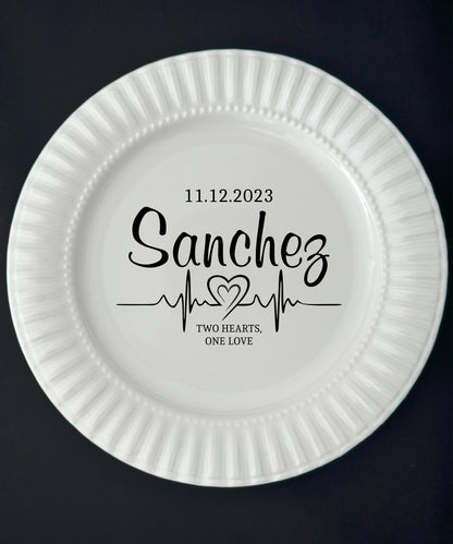 Personalisiertes Tortenbesteck-Set mit Gabeln und Tellern: Graviertes Silberbesteck, Geschenk zur Brautparty