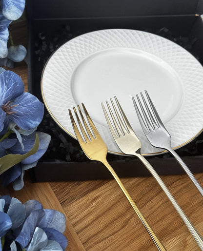 Personalized Wedding Forks & Plate Set: Solid Porcelain Mr Mrs Cake Tasting Ceremony Keepsake