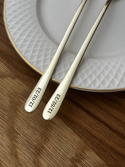 Personalized wedding plate with engraved cake forks Champagne dinnerware gift for bride groom Custom Mr Mrs anniversary birthday keepsake