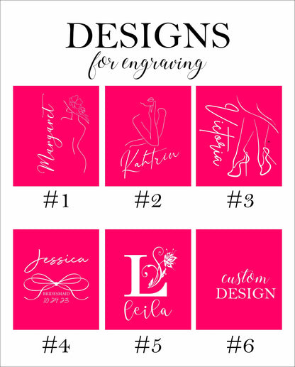 Custom Bride Bridesmaids Hip Flask Engraved Flask for Ladies Women, Elegant Wedding Bridal Shower Birthday Party Gift, Personalized Present