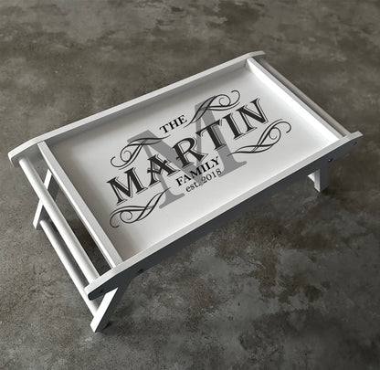 Personalized Wooden Bed Tray Table: UV Printed Folding Lap Desk