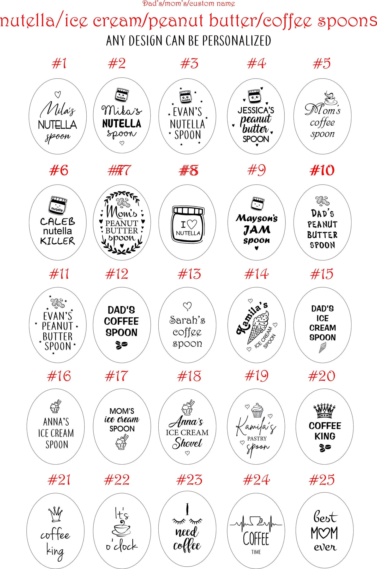 Personalized Engraved Chocolate Peanut Butter Spoon with Name – Funny Christmas Stocking Stuffer, White Elephant Gift for Family & Coworkers