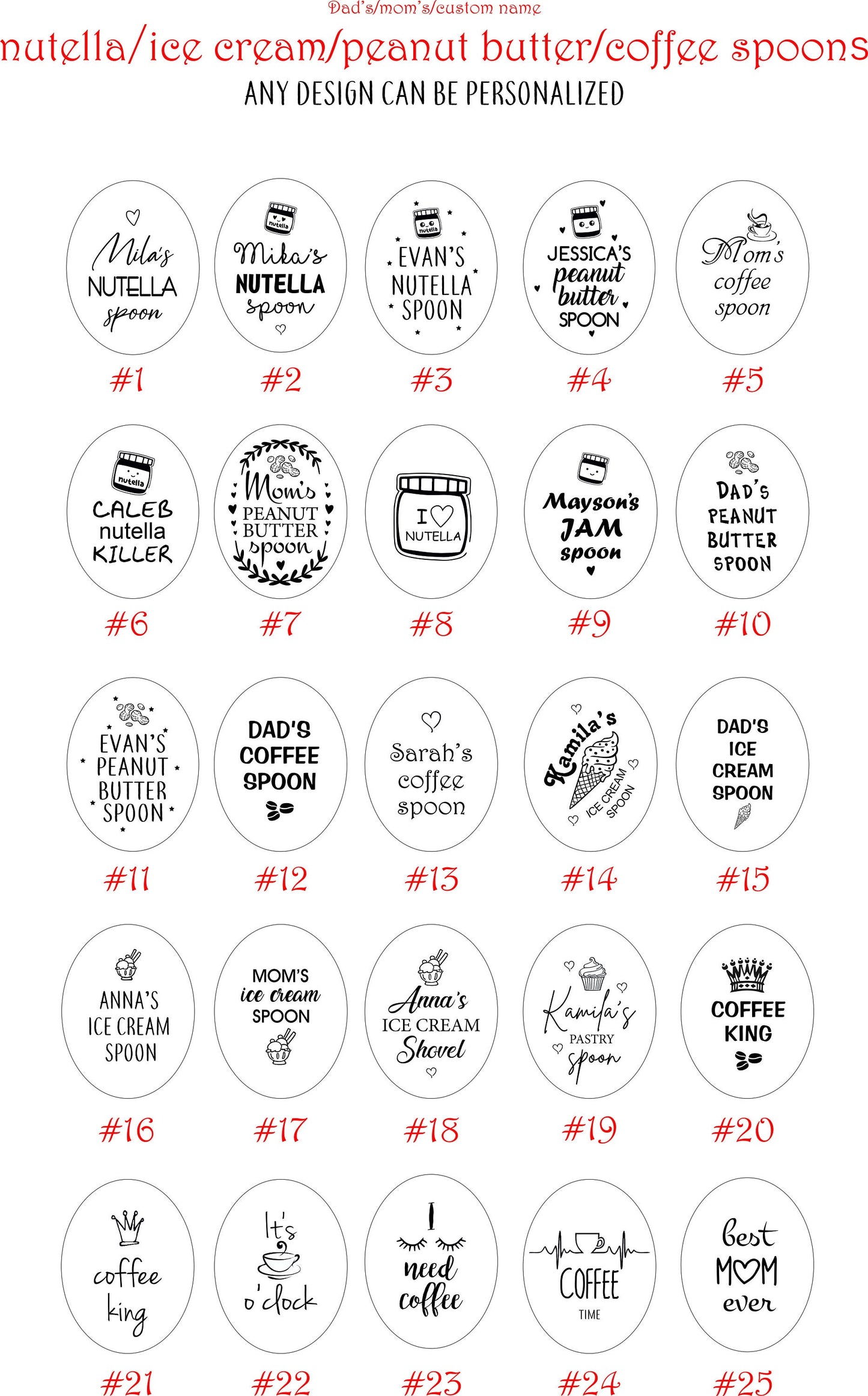 Engraved Spoon with Name, Personalized Peanut Butter Shovel, Custom Stocking Stuffer, Christmas gift for him under 20, White Elephant Gift