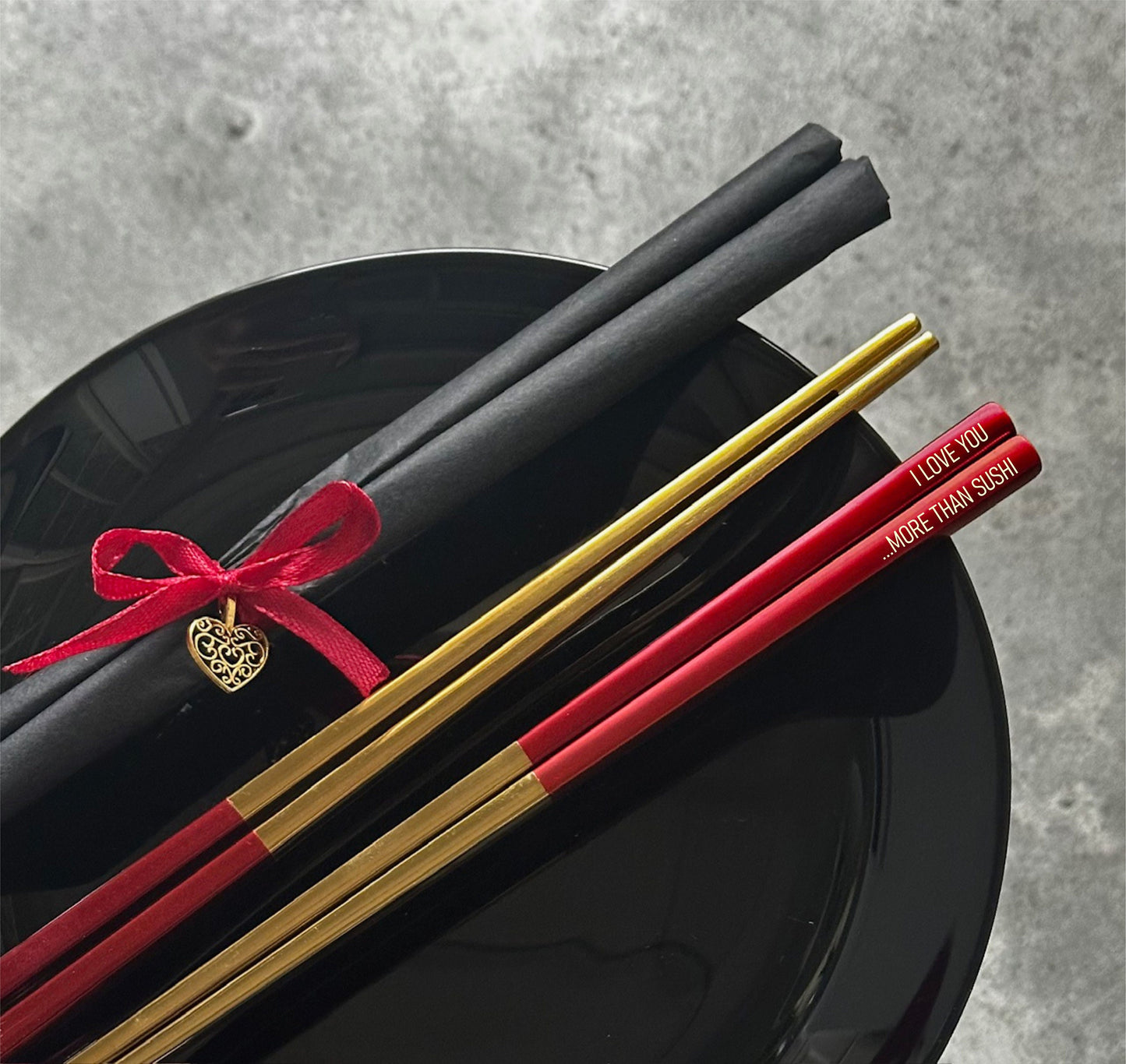 Engraved Metal Chopsticks Set: Personalized Asian Food Cutlery