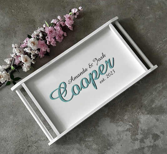 Personalized Breakfast Tray with Legs, Wooden Folding Laptop Desk with Engraved Name, Logo, Adjustable Bed Tray Table for Morning Coffee