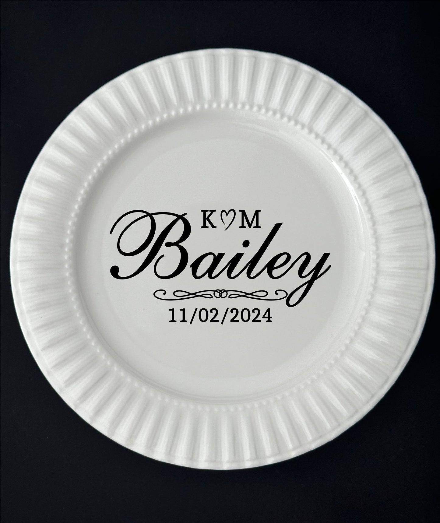 Customized wedding porcelain plate for bride groom, Elegant anniversary gift for couple, Tailored Mr Mrs platter keepsake, personalized dish