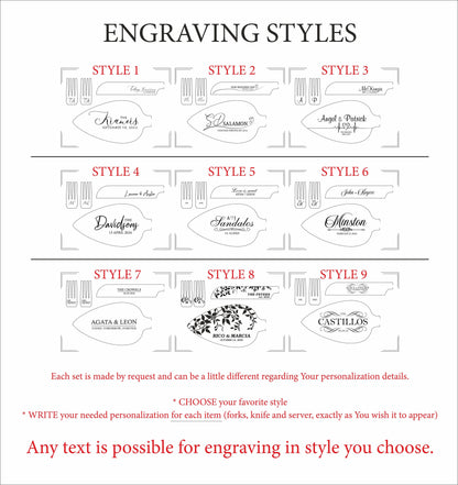 Personalized Wedding Cake Cutlery Set for Нewlyweds: Engraved Knife, Server & Forks Keepsake for Pie, Dessert Serving US TAXES PAID