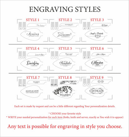 Personalized Wedding Cake Knife Set: Engraved Gold Silver Cutlery Gift