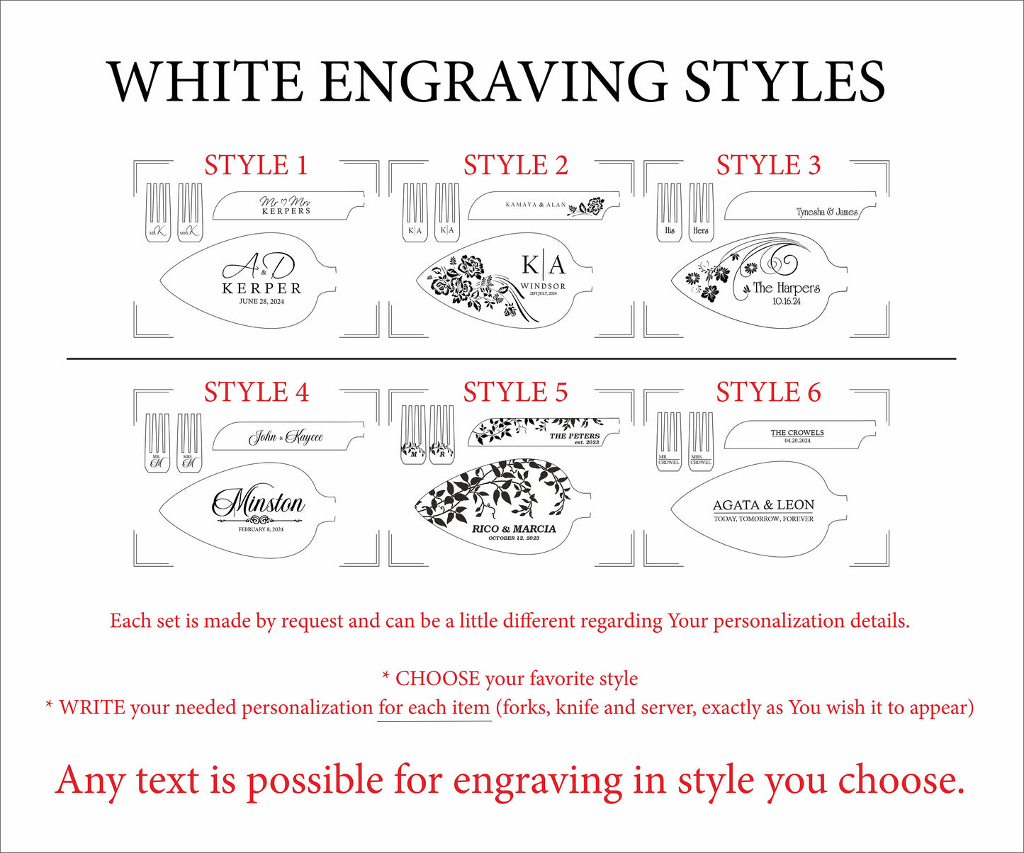 Personalized Wedding Cake Knife Set: Engraved Stainless Steel Cutlery, Mr & Mrs Gift