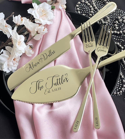 Engraved Champagne Silverware Set - 6 Piece - Germany Delivery