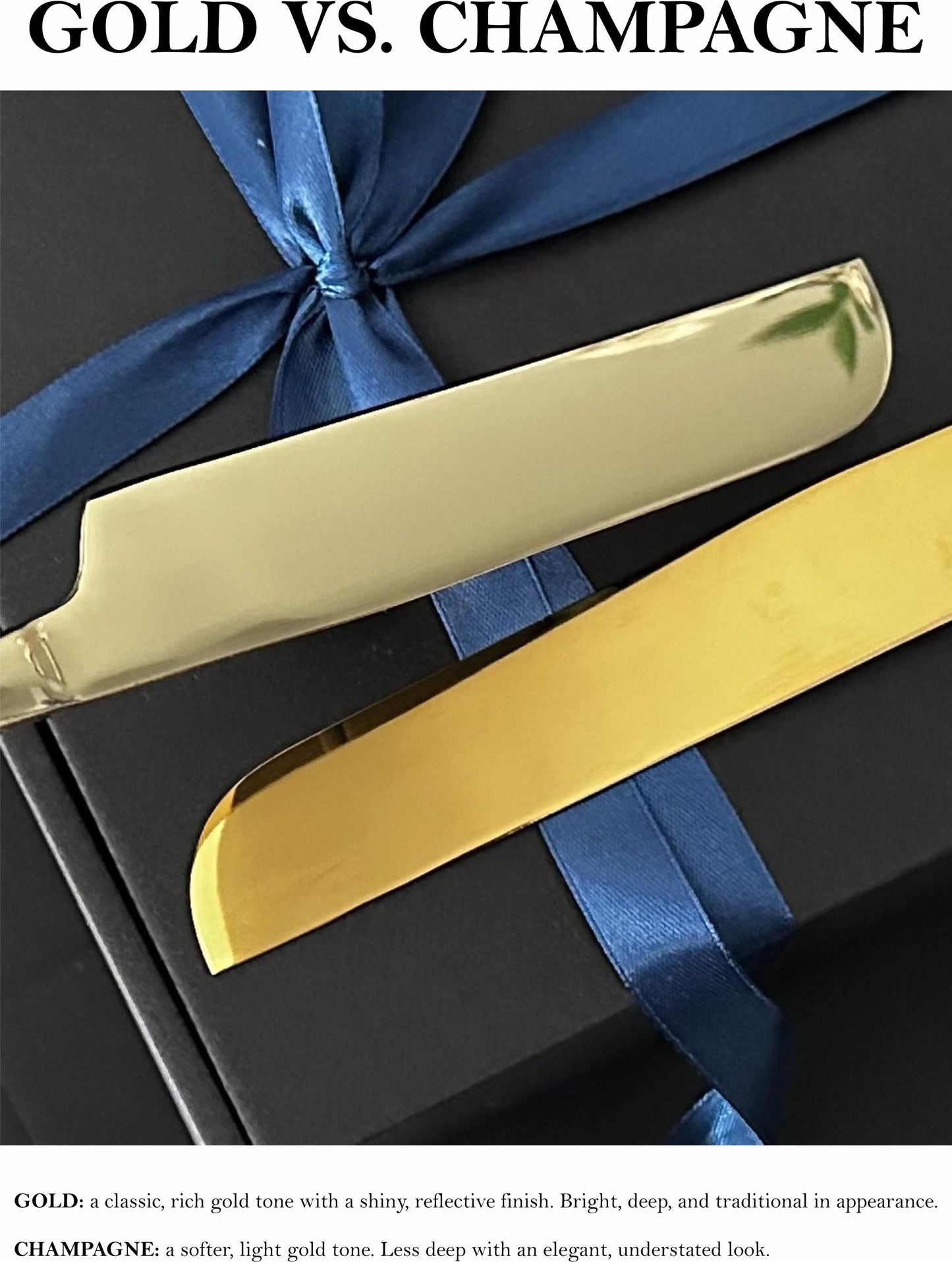 Champagne Cake Cutting Set for Wedding Ceremony: Engraved Solid Stainless Steel Server Knife & Forks for Bride and Groom, Anniversary Gift