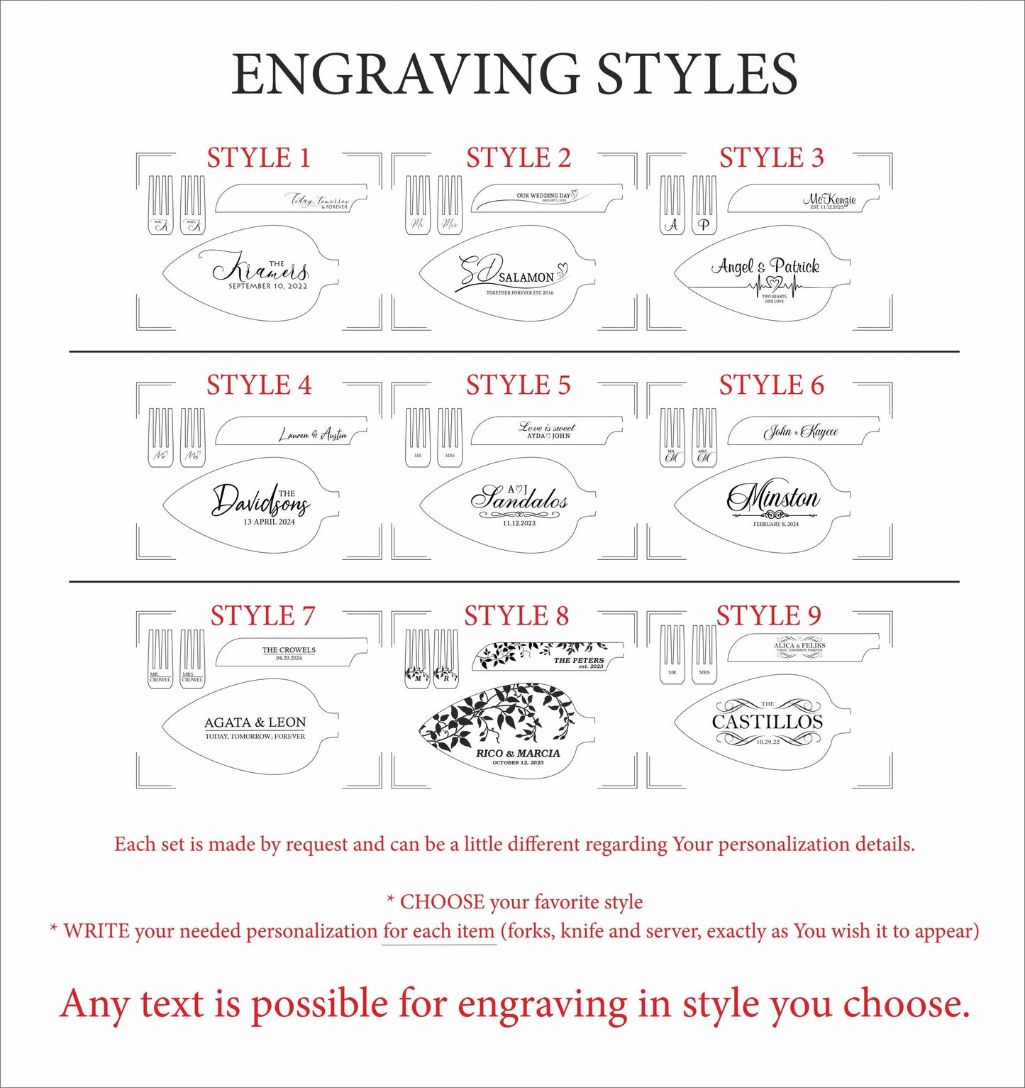 Custom Cake Serving Silverware Gift for Wedding: Polished Utensil with Engraved Mr Mrs Last Name Wedding Anniversary Date TAXES PAID