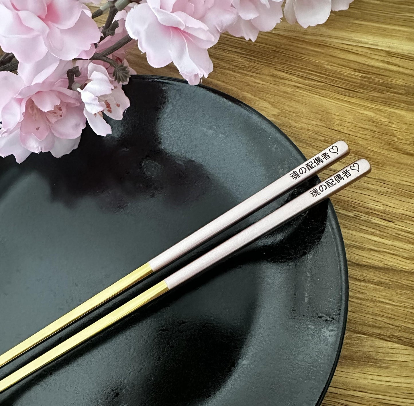 Personalized Sushi Chopstick Set – Custom Engraved Stainless Steel Chopsticks, Reusable Utensils for Asian Dishes